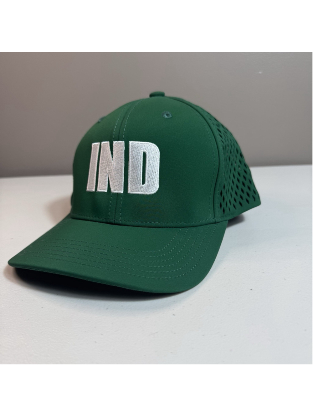 Indianapolis Strapback Hat Flexcap Green Golf Perforated Indiana Mens USA indy